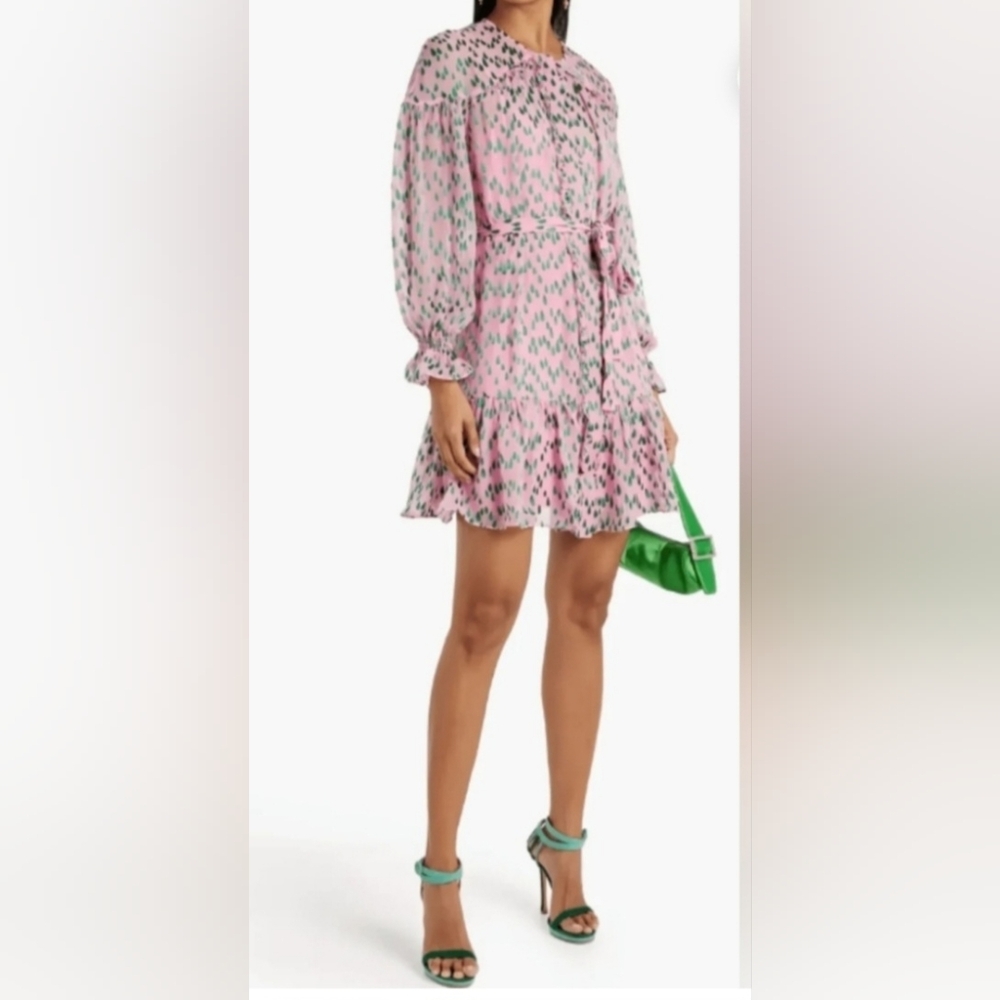 Saloni Pixie Mini Pink And Green Patterned Women'… - image 1